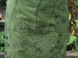 SOLD! Retro Swirls Gathering Apron - Upcycled fabrics