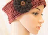 Wool Ear Warmer with Flower