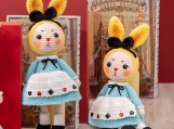 Finished Item, Cosplay Alice in Wonderland Bunny Toy, Handmade Cotton Dolls, Long Ears Rabbits, Couple Dolls For Birthday Present for girl