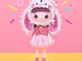 Cute Rabbit Girl, Finished item, Amigurumi, Handmade Bunny For Kids, Plush Toy, Gift For Child, Custom Stuffed Animal, Kawaii, Baby Present
