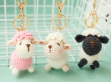 Finished Item, Cute Sheep Keyring, Hairy Lamb Keychain, Crochet Animals Toy, Handmade Car Charm Decoration, Gift for Her, Couple Presents
