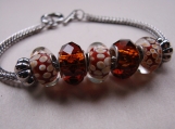 Amber Swirl Large Hole Bead Bracelet