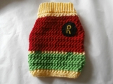 funCrocheted robin(as in batman) dog sweater. , small,  medium  