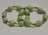 Glossy Green paper bead bracelet