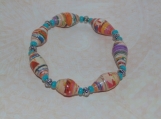 Paper bead bracelet made from scrapbook paper