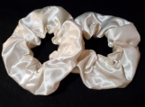 Ivory Satin Scrunchies