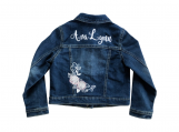 Personalized Denim Jacket Embroidery Rose Accent