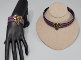 Purple Neck Cord and Bracelet Set