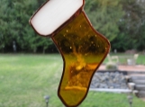 Stained Glass Xmas Stocking - Amber