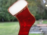 Stained Glass Xmas Stocking - Red