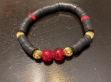 Black and red and gold Heishi bead 