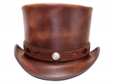 El Dorado Top Hat, Diamond Inlay Band - Brown Color