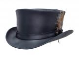Marlow Top Hat, LT Band With Feather Black Color