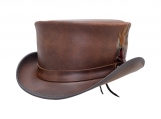 Marlow Top Hat, LT Band With Feather Brown Color