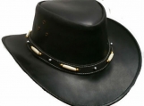 Unisex Australian Outback Hat - Beads & Bones banded Hat - Black