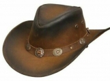 Unisex Australian Outback Hat - Concho Band Brown Bush Hat