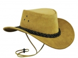 Unisex Australian Outback Hat - Cowhide Skin Color Suede Leather