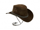Unisex Australian Outback Hat - Cowhide Tan Brown Suede Leather