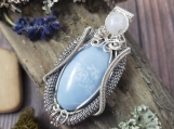 Breathtaking Blue Opal and Moonstone Pendant