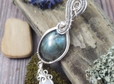 Perfect Labradorite and Moonstone Dangle Pendant