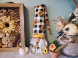 Sunflower Garden Gnome, wears Sunflower Charm Necklace! 