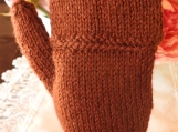 Hand Knitted Chocolate Brown Convertible Gloves - Free Shipping