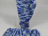 Knitted Blue Random Coloured Convertible Gloves - Free Shipping