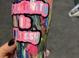 Hand painted Glow in the dark Tumbler 