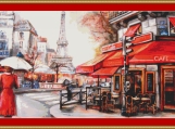 Paris Cafe Cross Stitch Pattern