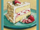 Strawberry Cake Cross Stitch Pattern