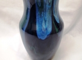 Blue and Green Paint Poured Vase