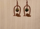Crystal Dark Green Bird Earrings 2 to choose from