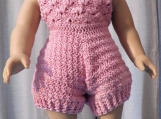 Handmade crochet romper for 18 inch doll 