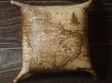 Leather / Suede Valet Tray Engraved Map.