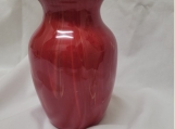 Red, Orange and Yellow Paint Poured Vase