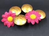 A cute set of gold and black crackle knobs-set of 4