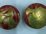 A radiant red and gold set of marbled knobs-set of 4 knobs.