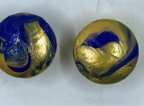 Beautiful blue and gold marbled knobs.  Set of 4 knobs.