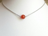 Carnelian necklace with non tarnish Stainless steel chain