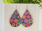 Colorful Retro Flower Earrings