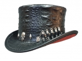 Crocodile Hunters Leather Top Hat