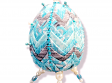 Egg Fabric Quilted Ornament. Egg Ornament. Blue
