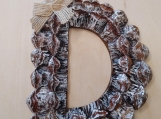 Handcrafted Christmas tree ornament- Frosted Country "D"