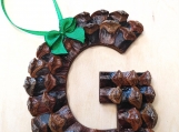 Handcrafted Christmas tree ornament Traditional "G"
