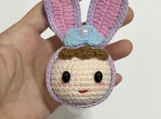 Handmade Amigurumi Rabbit keychain / Cute Bunny charm