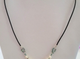 Leather Pearl Beaded Necklace Fashion Jewelry.