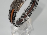 Orange Brown and Metallic Camouflage Bracelet