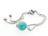 Russian Amazonite bracelet with Stainless steel chain