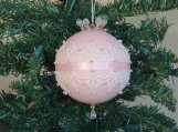 Victorian Christmas Ornament Victorian Lace, Pink & Ivory Large