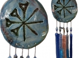 Anu Wind Chime Glass Raku Ceramic Sumerian Mobile Blue 